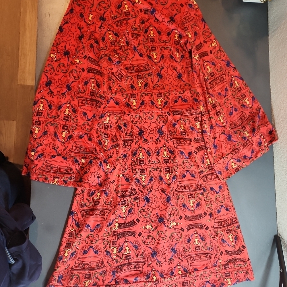 Issa London Coral and Blue Patterned Dress